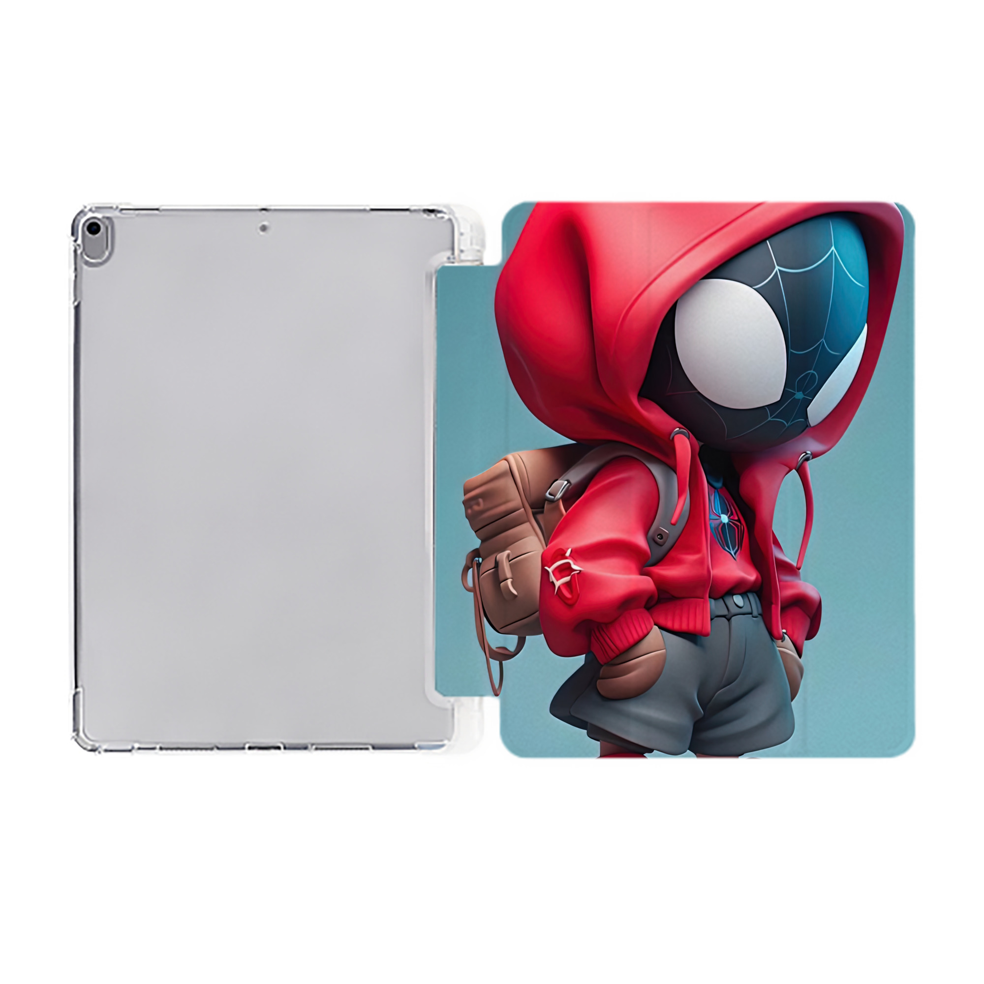 （画像用） Spider Man スパイダーマン IPad ケース ペン収納付き 三つ折りスタンド PUレザー×シリコン 対応機種9.5/10.5/10.9インチ